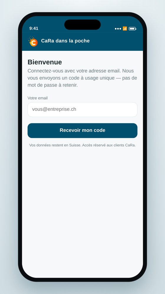 Connexion par e-mail et code à usage unique